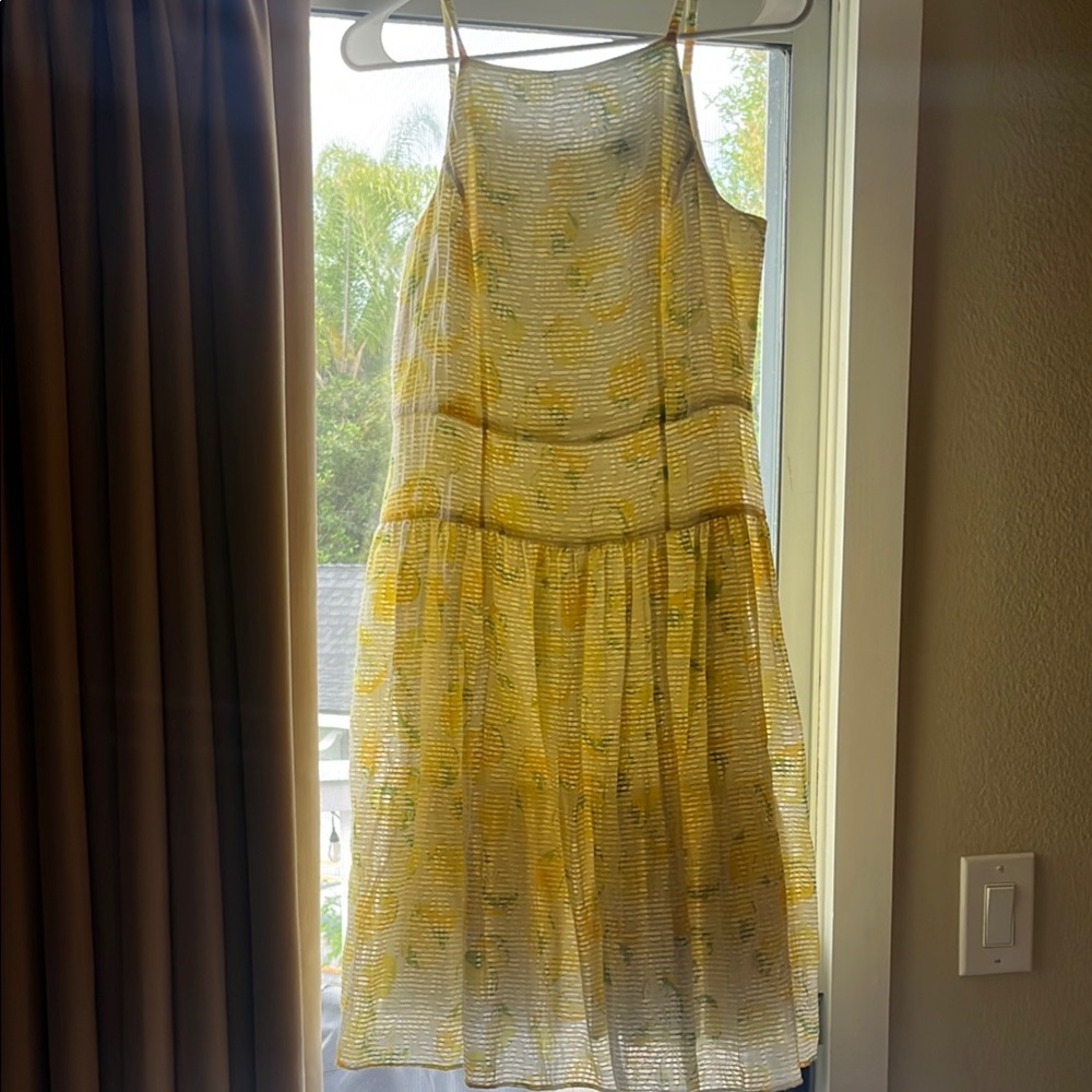 Yellow Floral Sleeveless Dress